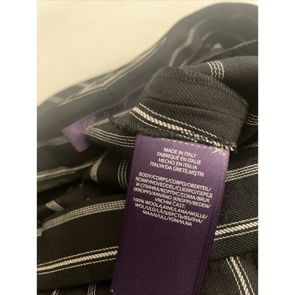 Ralph Lauren Collection Purple Label Pinstripe Wool Pants 12 Straight Leg Runway - Picture 11 of 16
